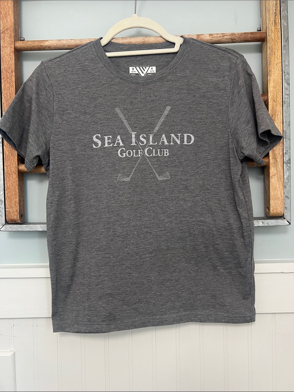 Sea Island Golf golf club T-shirt size youth medium(8-10) Gray